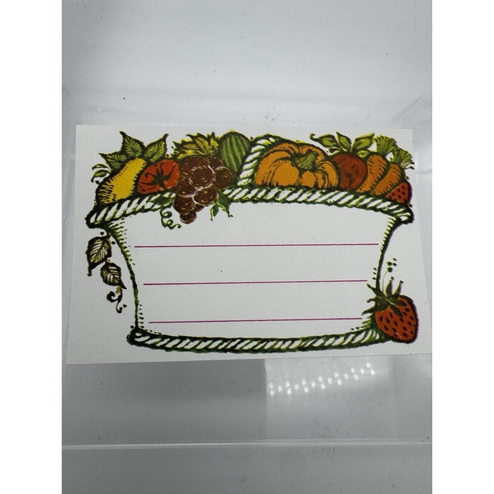 30 VTG Kitchen Labels Harvest Themed Gummed Back Canning Ephemera Fall Homestead